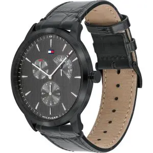 Tommy Hilfiger Men’s Quartz Leather Strap Grey Dial 44mm Watch 1710388