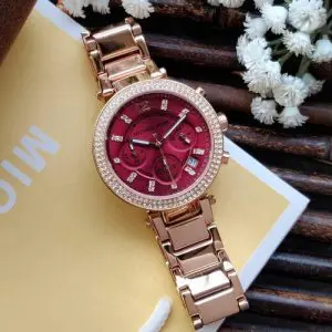Michael Kors Women’s Quartz Stainless Steel Red Dial 39mm Watch MK6106