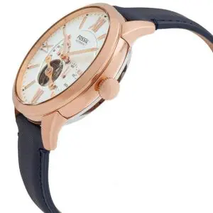 Fossil Men’s Automatic Leather Strap White Dial 44mm Watch ME3171