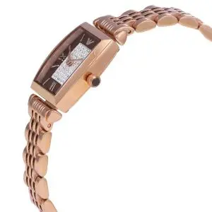 Emporio Armani Women’s Quartz Stainless Steel Brown & Crystal Pave Dial 26mm Watch AR11407