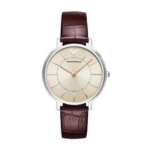 Emporio Armani Women’s Quartz Leather Strap Silver Dial 32mm Watch AR11063