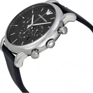 Emporio Armani Men’s Quartz Leather Strap Black Dial 46mm Watch AR1828