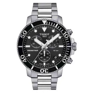 TISSOT Men’s Quartz Swiss Made Stainless Steel Black Dial 45mm Watch T120.417.11.051.00