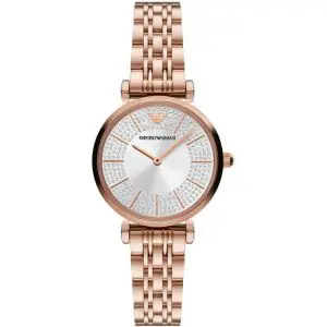 Emporio Armani Women’s Quartz Rose Gold Stainless Steel Silver Dial 32mm Watch AR11446