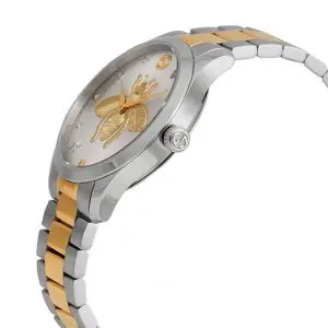 Gucci Women’s Swiss Made Quartz Two-tone Stainless Steel Silver (Bee Motif) Dial 38mm Watch YA1264131