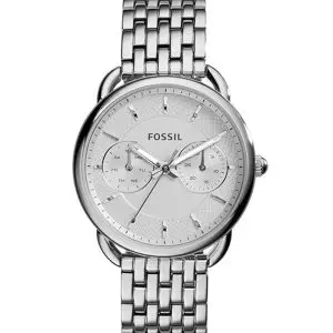Fossil Women’s Quartz Silver Stainless Steel White Dial 34mm Watch ES3712