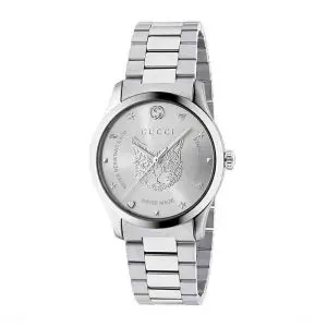 Gucci Unisex Swiss Made Quartz Silver Stainless Steel Silver Dial 38mm Watch YA1264095