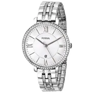 Fossil Women’s Quartz Silver Stainless Steel Silver Dial 36mm Watch ES3545
