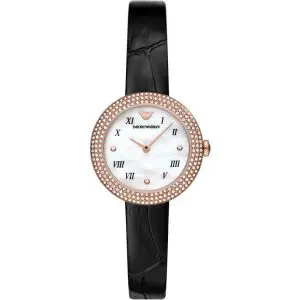 Emporio Armani Women’s Quartz Leather Strap Mother Of Pearl Dial 30mm Watch AR11356
