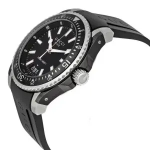 Gucci Men’s Swiss Made Quartz Black Silicone Strap Black Dial 45mm Watch YA136204