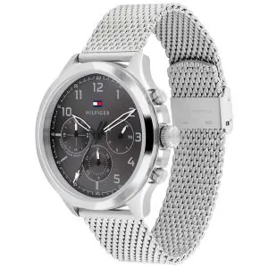 Tommy Hilfiger Men’s Quartz Silver Stainless Steel Grey Dial 45mm Watch 1791851