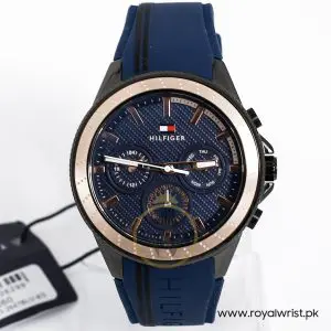 Tommy Hilfiger Men’s Quartz Blue Silicone Strap Blue Dial 44mm Watch 1791860
