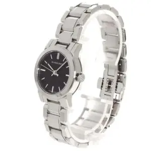 Burberry Women’s Swiss Made Quartz Silver Stainless Steel Black Dial 26mm Watch BU9201