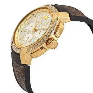 Michael Kors Women’s Quartz Black Silicone Strap White Dial 42mm Watch MK6948