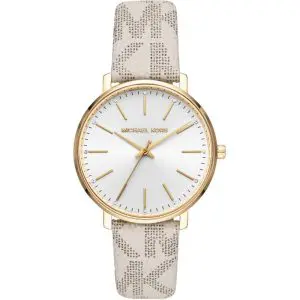 Michael Kors Women’s Quartz White Leather Strap White Dial 38mm Watch MK2858
