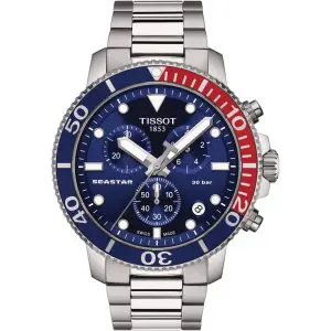 TISSOT Men’s Quartz Swiss Made Silver Stainless Steel Blue Dial 45mm Watch T120.417.11.041.03