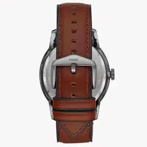 Fossil Men’s Automatic Brown Leather Strap Grey Skeleton Dial 48mm Watch ME3181