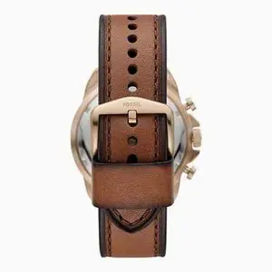 Fossil Men’s Chronograph Quartz Brown Leather Strap Brown Dial 44mm Watch FS5857