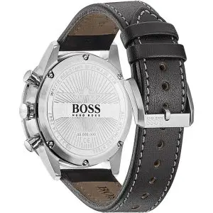 Hugo Boss Men’s Quartz Black Leather Strap Black Dial 44mm Watch 1513770
