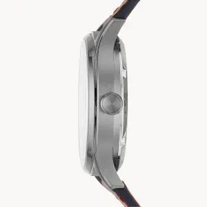 Fossil Men’s Automatic Brown Leather Strap Blue Skeleton Dial 42mm Watch ME3179