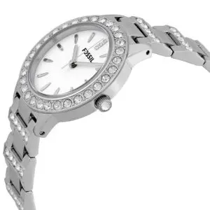 Fossil Women’s Quartz Silver Stainless Steel White Dial 34mm Watch ES2362