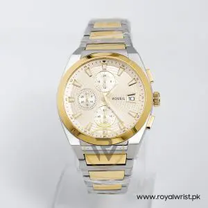 Fossil Men’s Quartz Two-tone Stainless Steel Cream Dial 42mm Watch FS5796