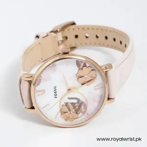 Fossil Women’s Quartz Beige Leather Strap White Follower Dial 36mm Watch ES4671