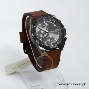 Fossil Men’s Quartz Brown Leather Strap Grey Dial 44mm Watch FS5855