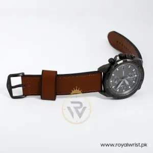 Fossil Men’s Quartz Brown Leather Strap Grey Dial 44mm Watch FS5855
