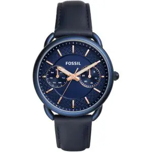 Fossil Women’s Quartz Blue Leather Strap Blue Dial 35mm Watch ES4092
