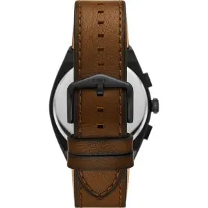 Fossil Men’s Quartz Brown Leather Strap Black Dial 42mm Watch FS5798