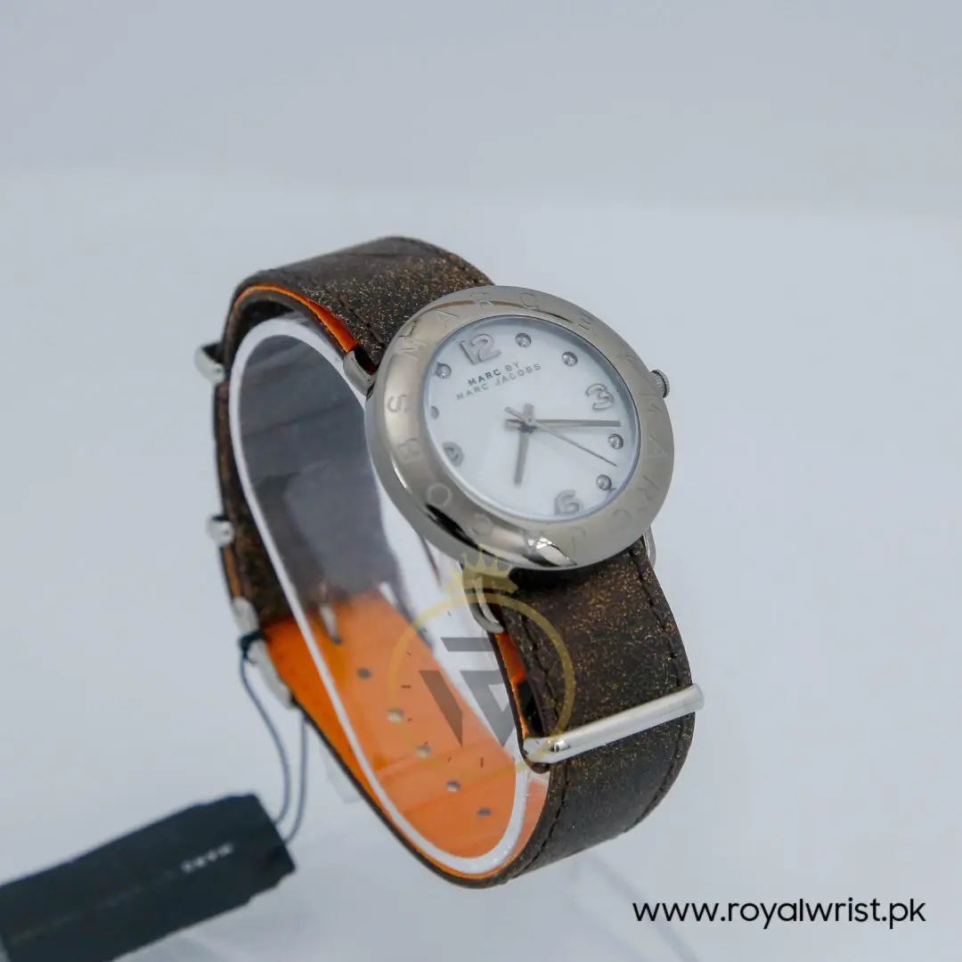 Marc by Marc Jacobs Women’s Quartz Brown Leather Strap White Dial 36mm Watch MBM1223