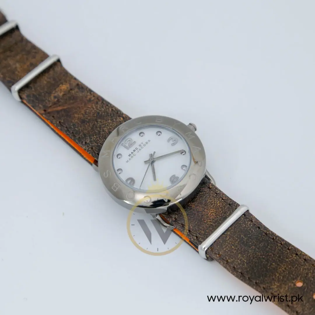 Marc by Marc Jacobs Women’s Quartz Brown Leather Strap White Dial 36mm Watch MBM1223