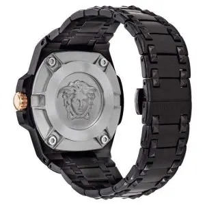 Versace Men’s Quartz Swiss Made Black Stainless Steel Black Dial 45mm Watch VEDY00719