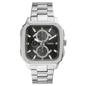 Fossil Men’s Quartz Silver Stainless Steel Black Dial 42mm Watch BQ2655