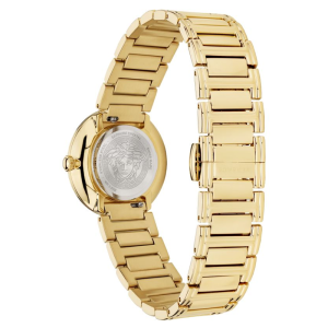 Versace Women’s Quartz Swiss Made Gold Stainless Steel White Dial 28mm Watch VET300221