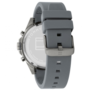 Tommy Hilfiger Men’s Quartz Grey Silicone Strap White Dial 45mm Watch 1791972