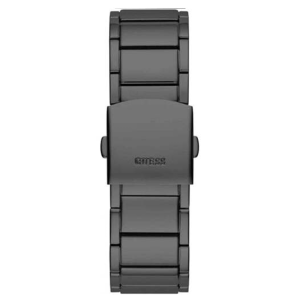 Guess Men’s Quartz Black Stainless Steel Silver Dial 43mm Watch GW0094G3