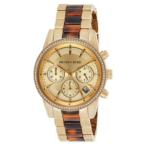 Michael Kors Women’s Quartz Two-tone Stainless Steel Gold Dial 37mm Watch MK6322
