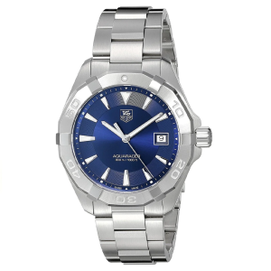 Tag Heuer Aquaracer Men’s Quartz Swiss Made Silver Stainless Steel Blue Dial 41mm Watch WAY1112.BA0928