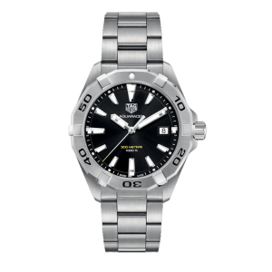 Tag Heuer Aquaracer Men’s Quartz Swiss Made Silver Stainless Steel Black Dial 41mm Watch WBD1110.BA0928