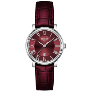 Tissot Women’s Quartz Swiss Made Burgundy Leather Strap Burgundy Dial 30mm Watch T122.210.16.373.00