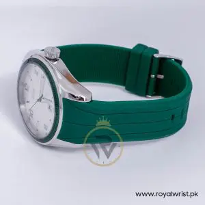 Hugo Boss Men’s Quartz Green Silicone Strap Silver Dial 46mm Watch 15134539