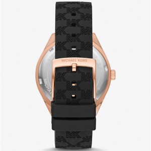 Michael Kors Women’s Quartz Black Silicone Strap Black Dial 40mm Watch MK7266