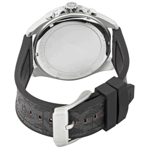 Michael Kors Men’s Quartz Black Silicone & Leather Strap Black Dial 45mm Watch MK8850