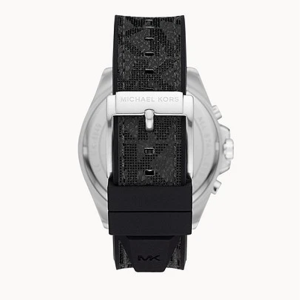 Michael Kors Men’s Quartz Grey Silicone & Leather Strap Silver Dial 45mm Watch MK8922