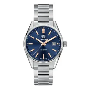 Tag Heuer Men’s Quartz Swiss Made Silver Stainless Steel Blue Dial 39mm Watch WAR1112.BA0601