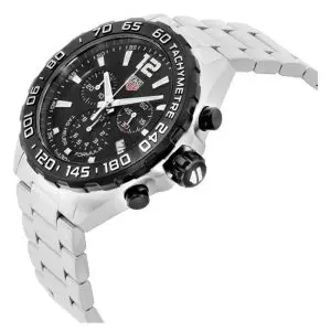 Tag Heuer Men’s Quartz Swiss Made Silver Stainless Steel Black Dial 43mm Watch CAZ1010.BA0842