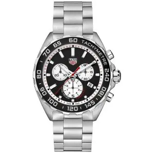 Tag Heuer Men’s Quartz Swiss Made Silver Stainless Steel Black Dial 43mm Watch CAZ101E.BA0842