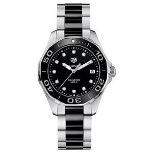 Tag Heuer Women’s Quartz Swiss Made Silver Stainless Steel Black Dial 35mm Watch WAY131C.BA0913
